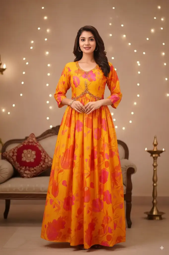 Long Anarkali Gown
