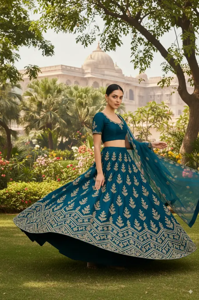 Teal Royalty Lehenga Set