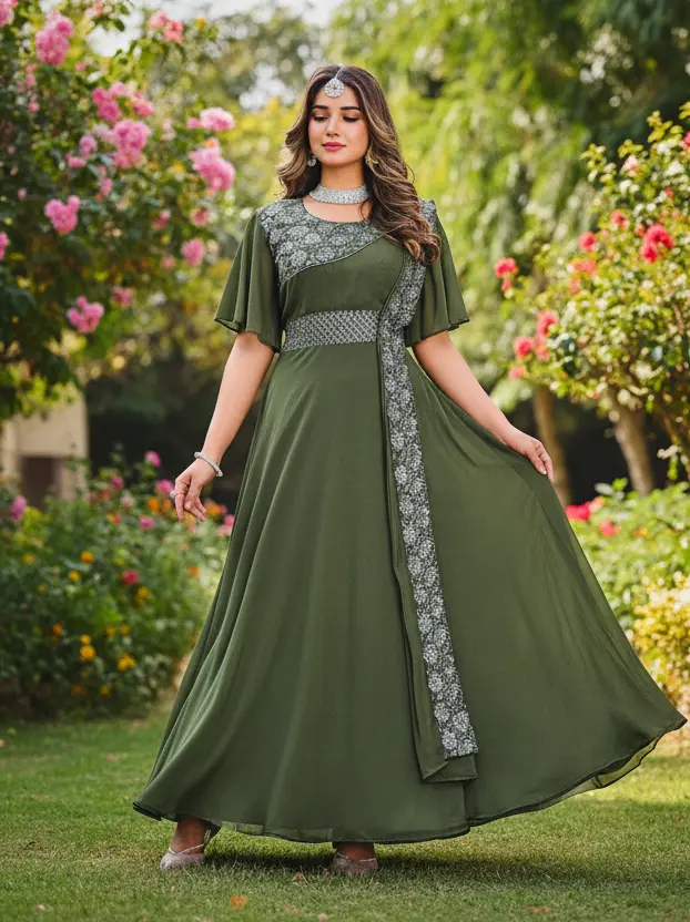 Olive Green Gown