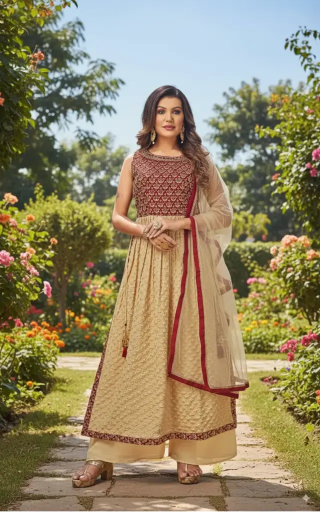 Gold Anarkali Suit
