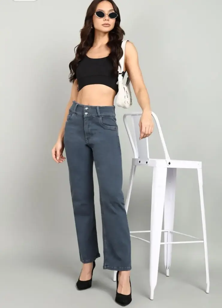 Grey Straight-leg jeans