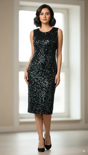 [SKU55] Black Sequin Bodycon