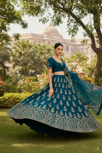[SKU55] Teal Royalty Lehenga Set