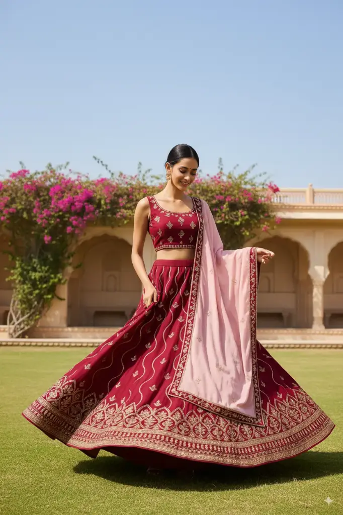 [SKU55] Aarohi Maroon Elegance