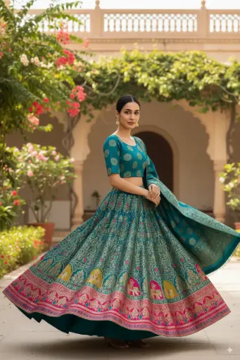 [SKU55] Teal Banarasi Silk