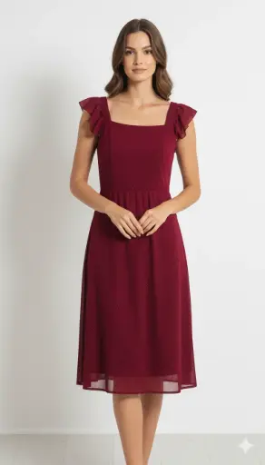 [SKU55] Wine Red Flutter