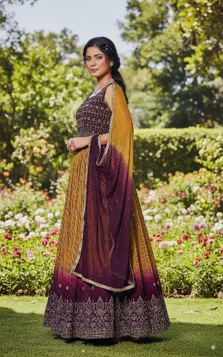 Maroon Mustard Ombre