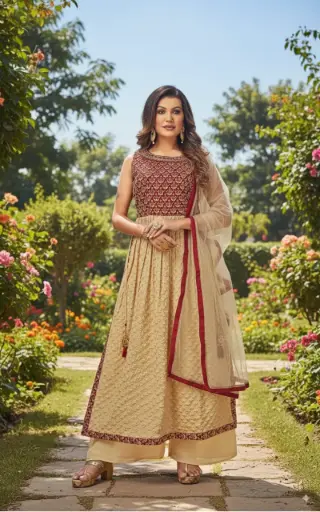 Gold Anarkali Suit