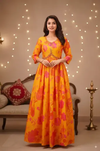 Long Anarkali Gown