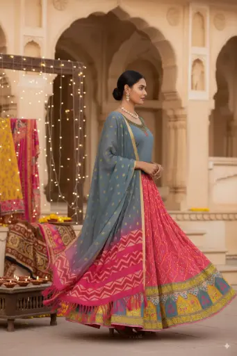 Bandhani-style