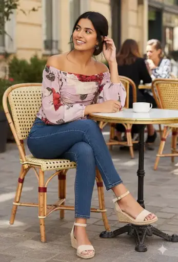 Floral Off-shoulder top