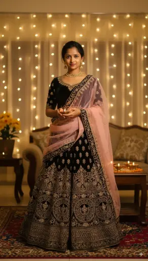 [SKU55] Navy Blue velvet